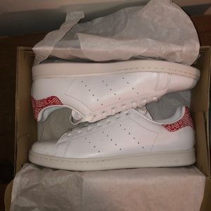 New-Adidas Stan Smith Red&White Patterned Sneakers